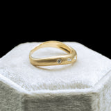 ANTIQUE 18K YELLOW GOLD MULTI DIAMOND RING WITH A BRUSHED FINISH-Staghead Designs