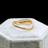 ANTIQUE 18K YELLOW GOLD MULTI DIAMOND RING WITH A BRUSHED FINISH-Staghead Designs