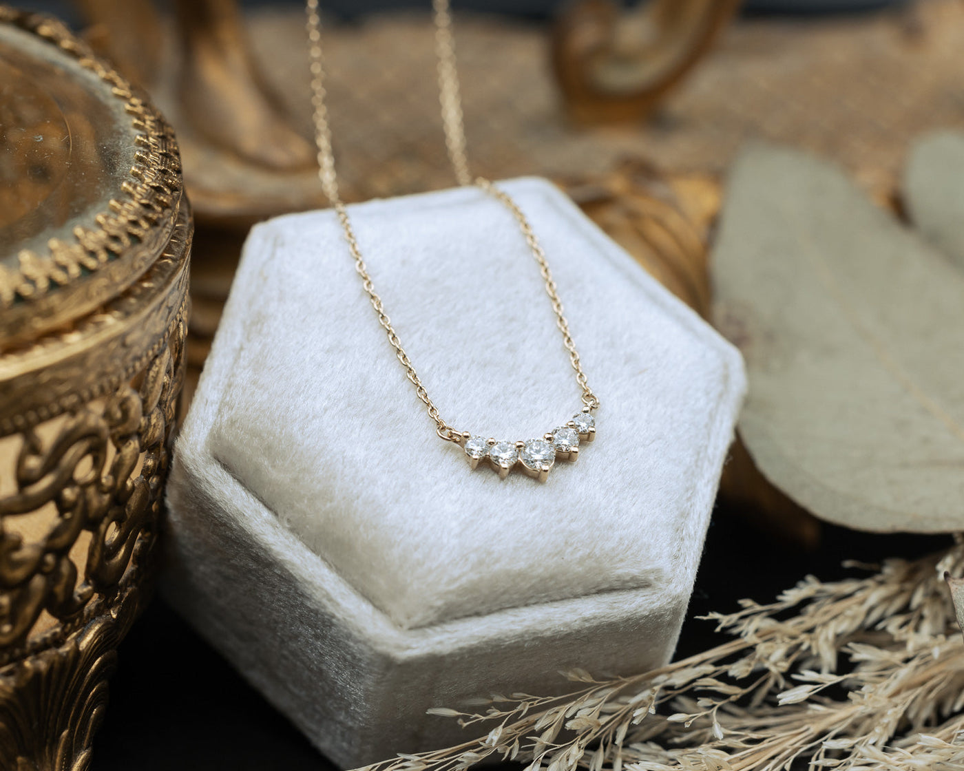 1 3 CTW Lab Grown Diamond Necklace 14K Yellow Gold