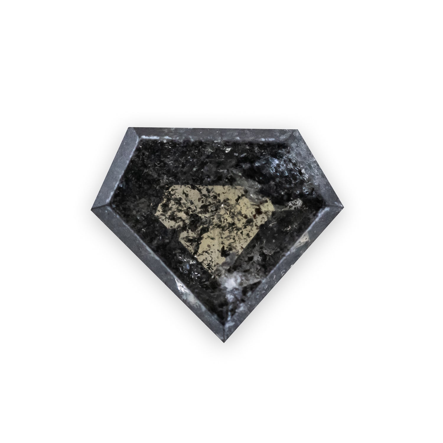 0.87ct 6.64x5.66x3.06mm SHIELD DOUBLE CUT SALT & PEPPER DIAMOND-Staghead Designs