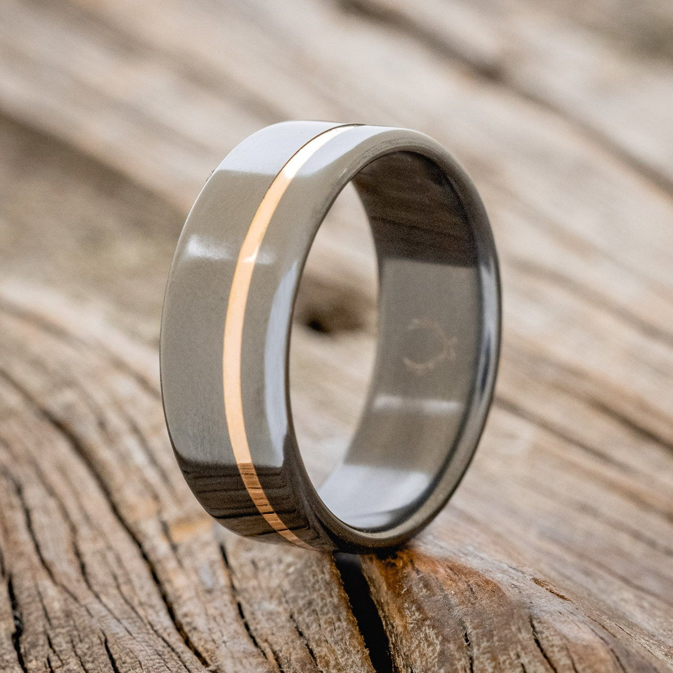 14K GOLD INLAY WEDDING RING-1