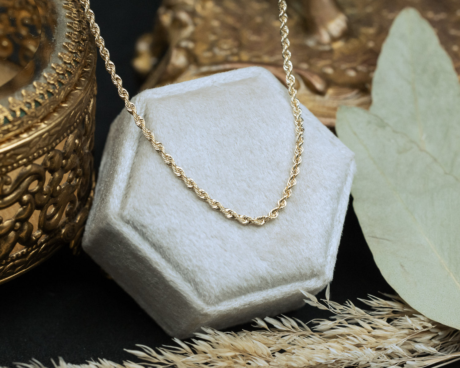 14K GOLD LIGHT ROPE CHAIN-Staghead Designs