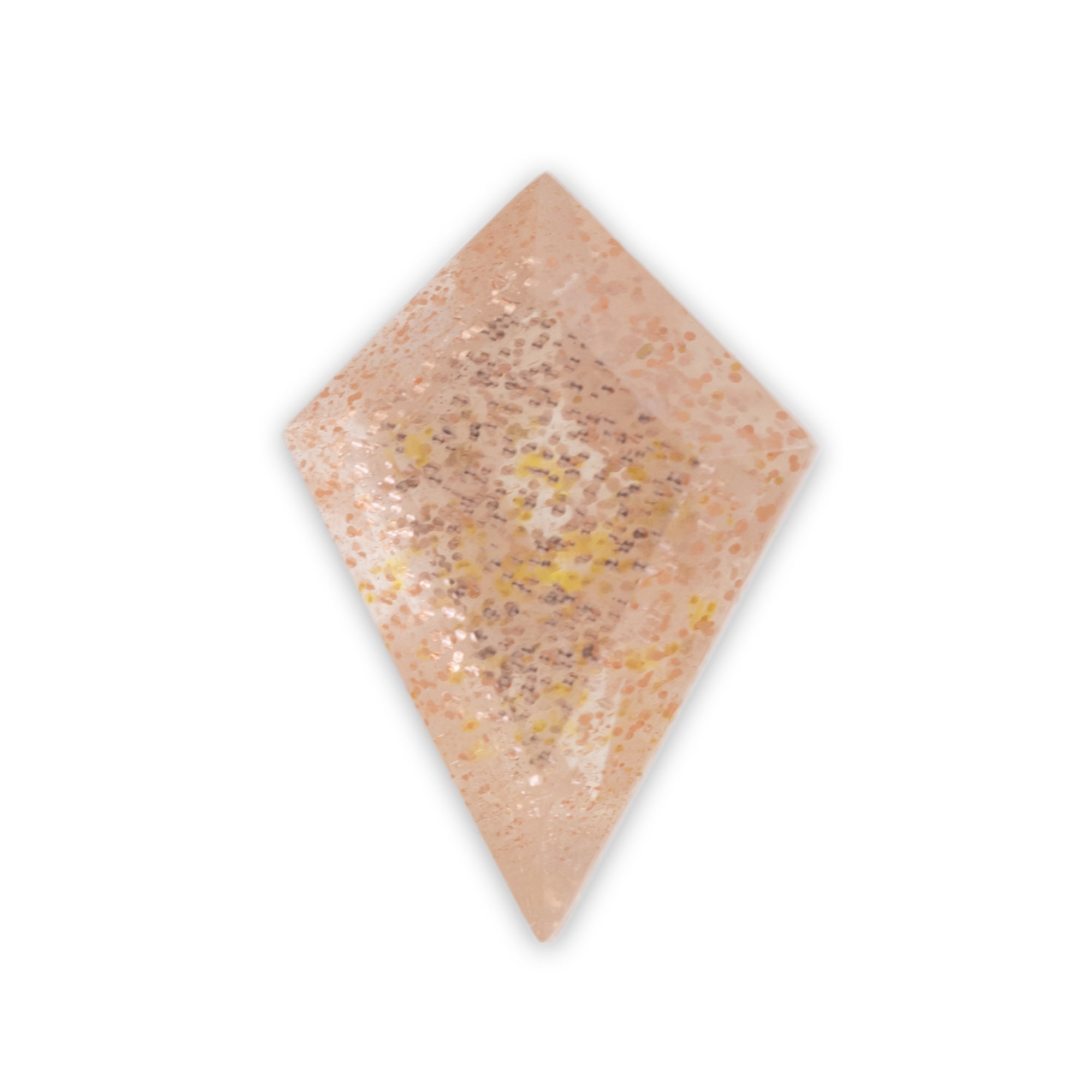 Kite cut sunstone on a white background