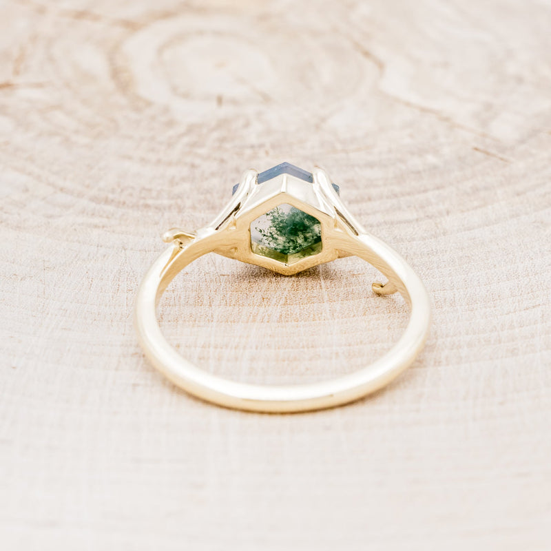 "ARTEMIS" - HEXAGON MOSS AGATE ENGAGEMENT RING - READY TO SHIP-Staghead Designs