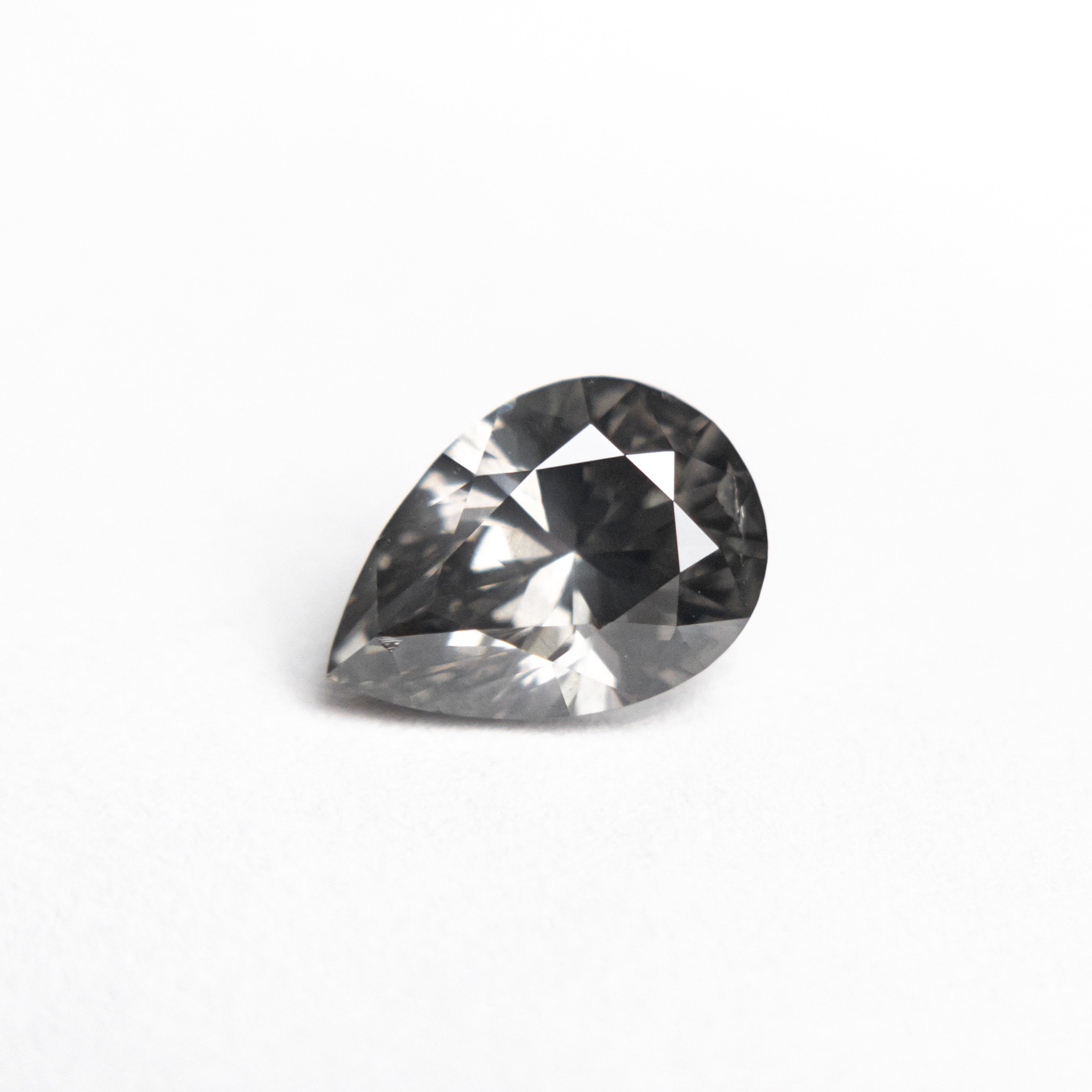 1.01ct 7.90x5.53x3.71mm GIA I1 Fancy Dark Grey Pear Brilliant 19544-01-Staghead Designs
