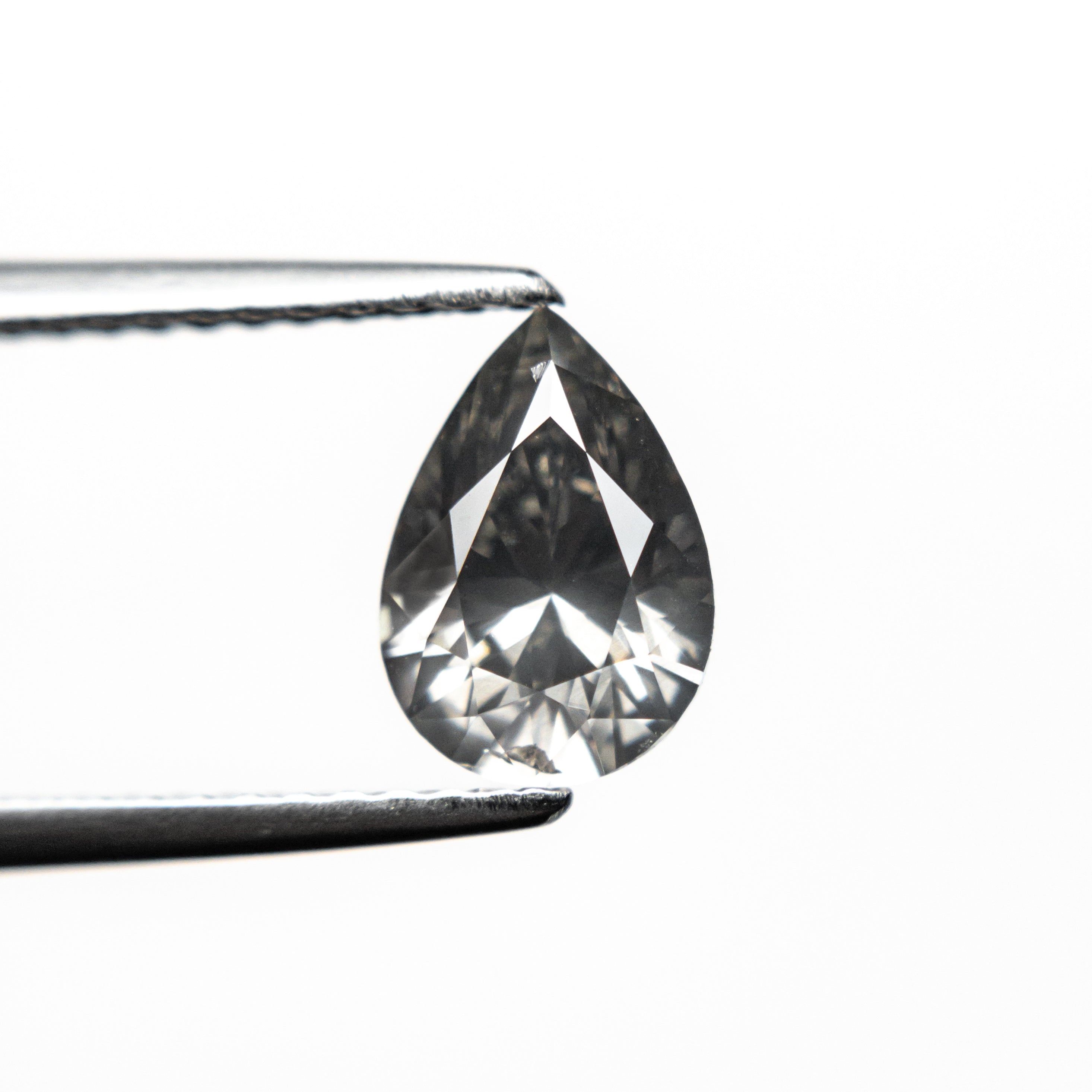 1.01ct 7.90x5.53x3.71mm GIA I1 Fancy Dark Grey Pear Brilliant 19544-01-Staghead Designs