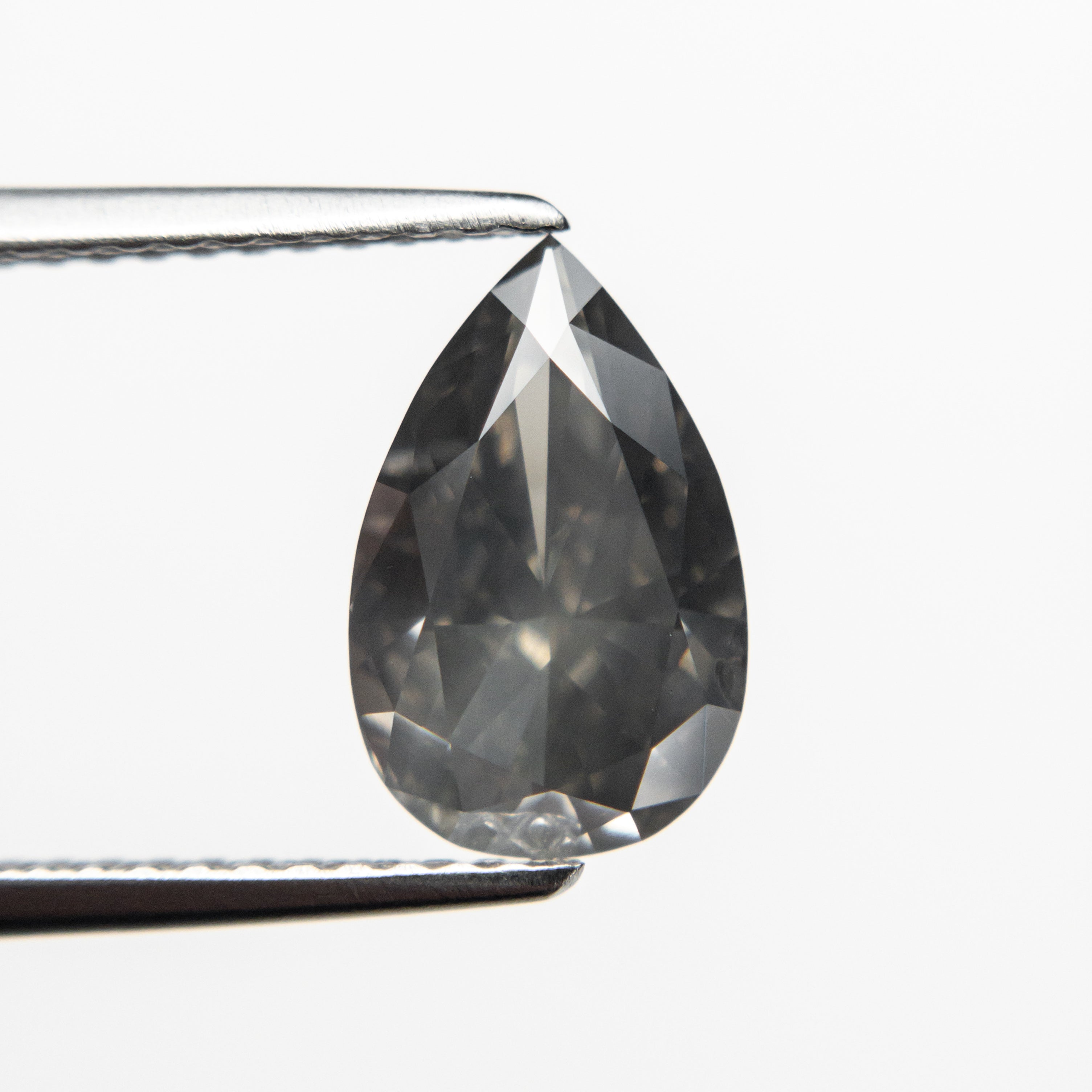 2.07ct 10.33x6.61x4.25mm GIA SI2 Fancy Dark Grey Pear Brilliant 19549-01-Staghead Designs