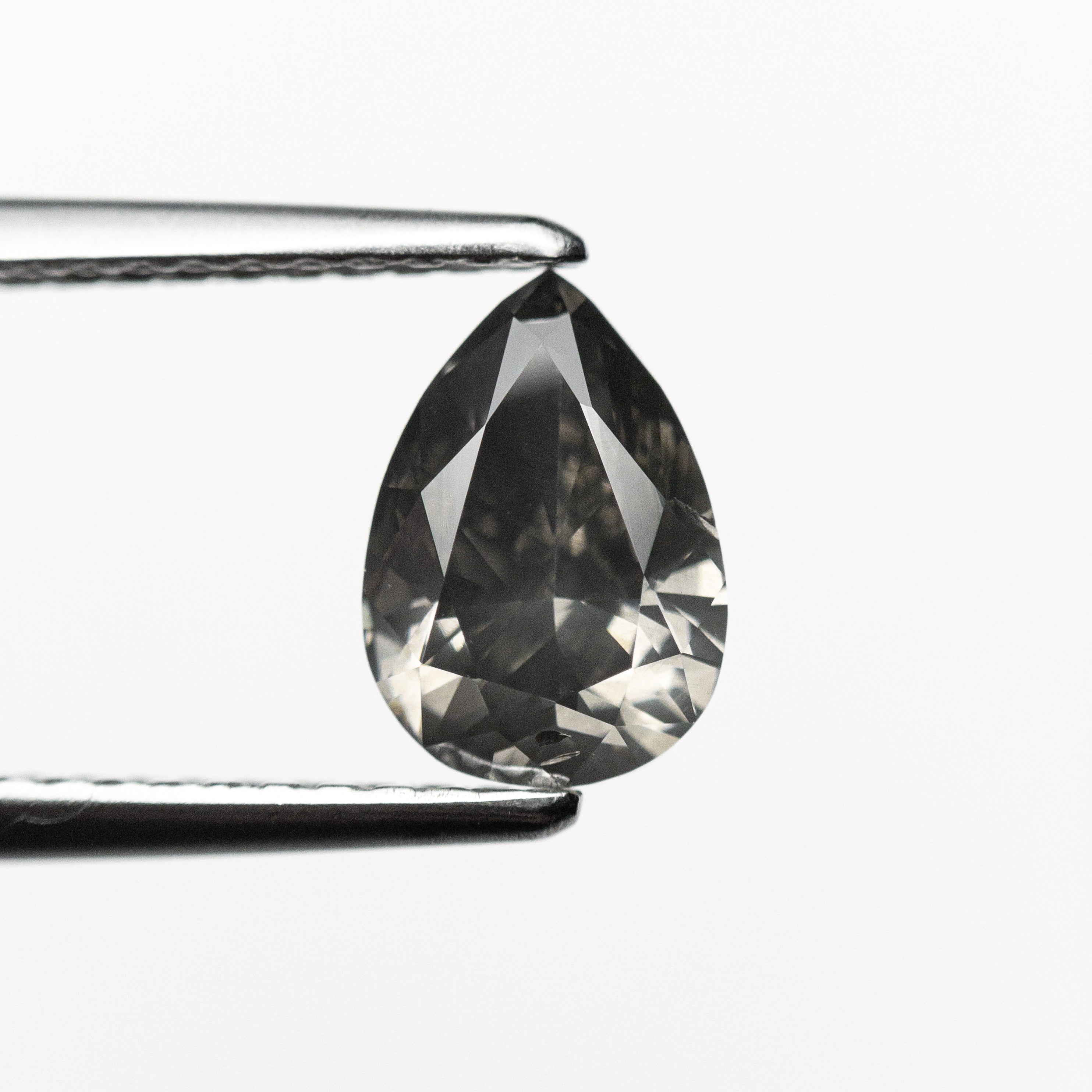 1.01ct 7.83x5.42x3.38mm Fancy Dark Grey Pear Brilliant 19913-01-Staghead Designs