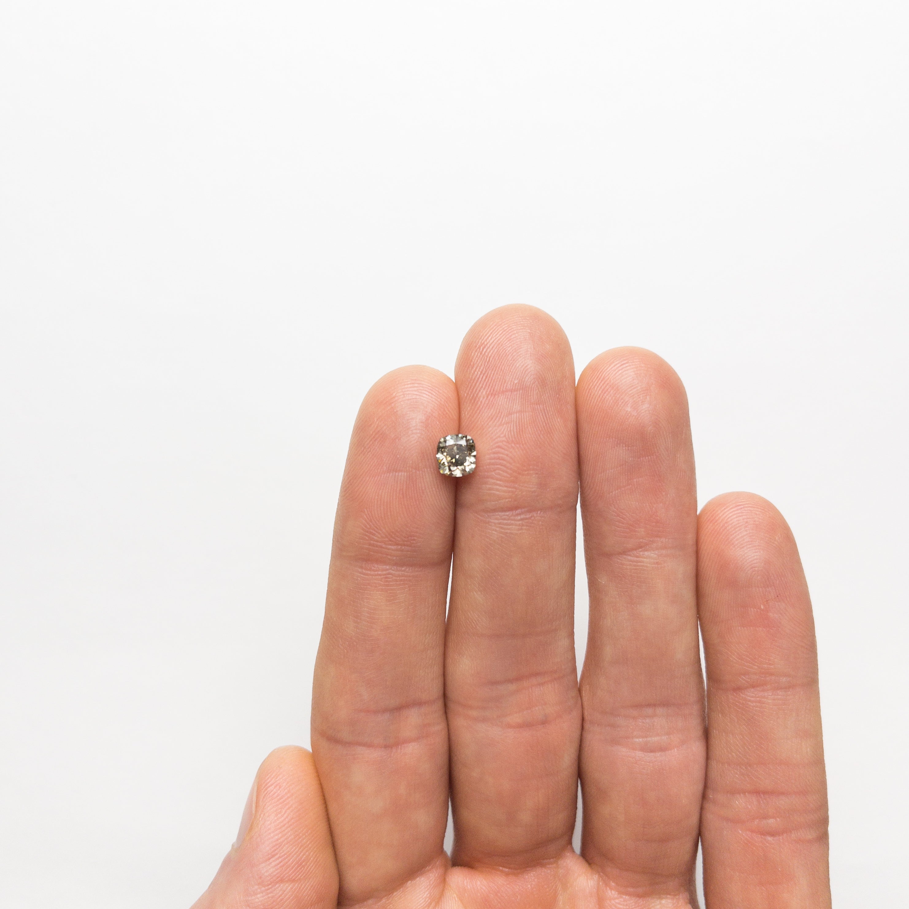 1.01ct 5.22x5.59x3.90mm Fancy Grey Cushion Brilliant 19913-02-Staghead Designs