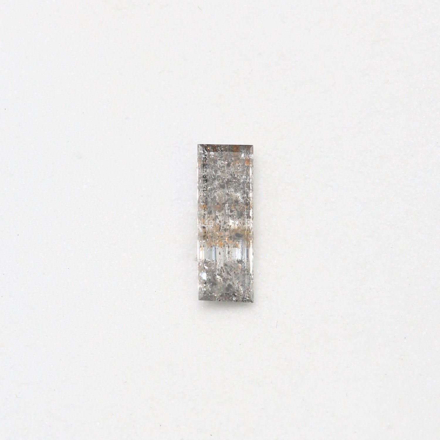 1.01ct 10.67x3.83x2.26mm BAGUETTE DOUBLE CUT SALT & PEPPER DIAMOND-1