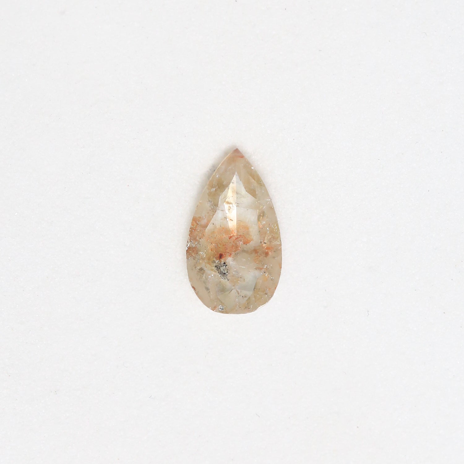 1.1ct 11.55x6.67mm PEAR ROSE CUT CALICO SALT & PEPPER DIAMOND