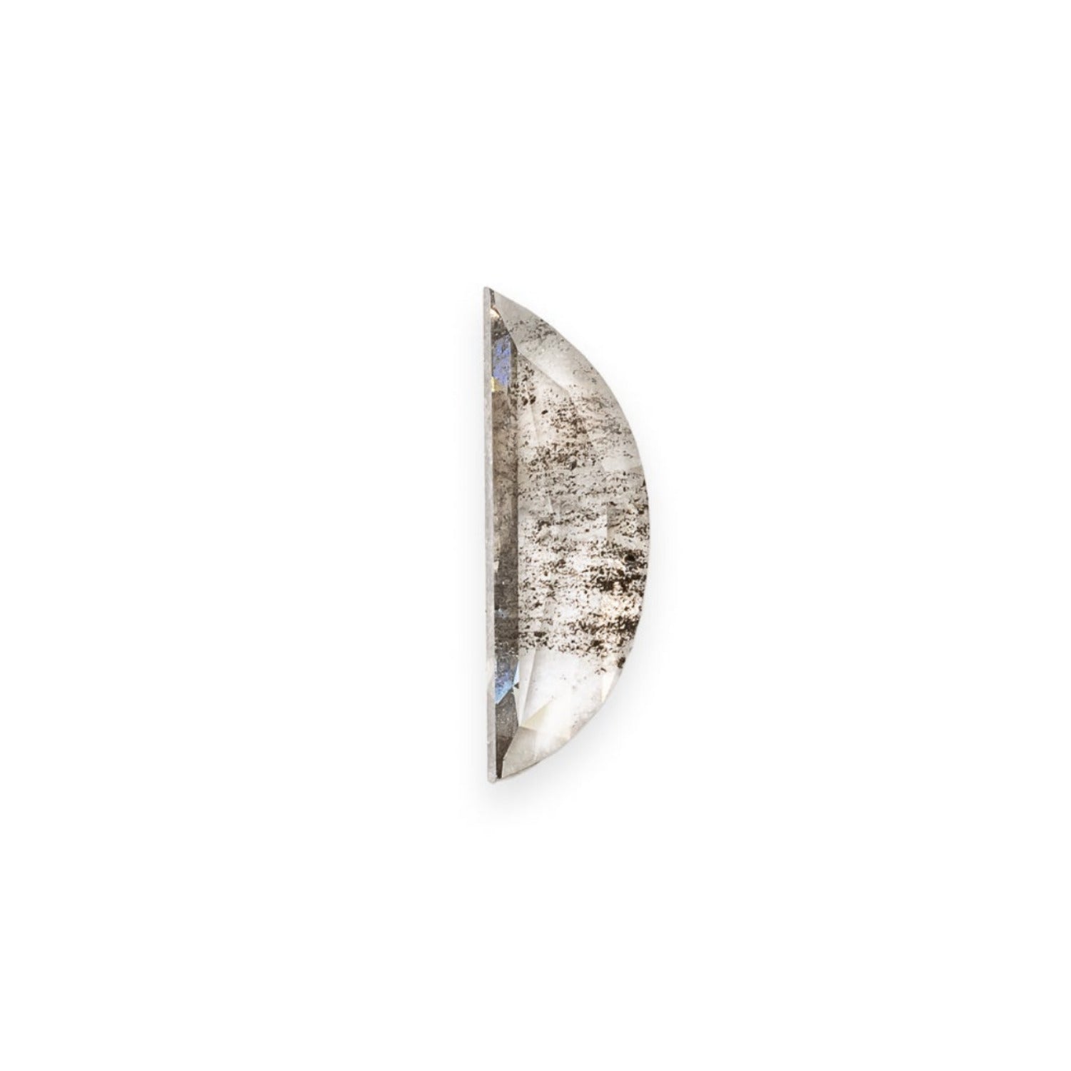 1.35ct 14.5x4.7x1.9mm Half Moon Cut Salt & Pepper Diamond