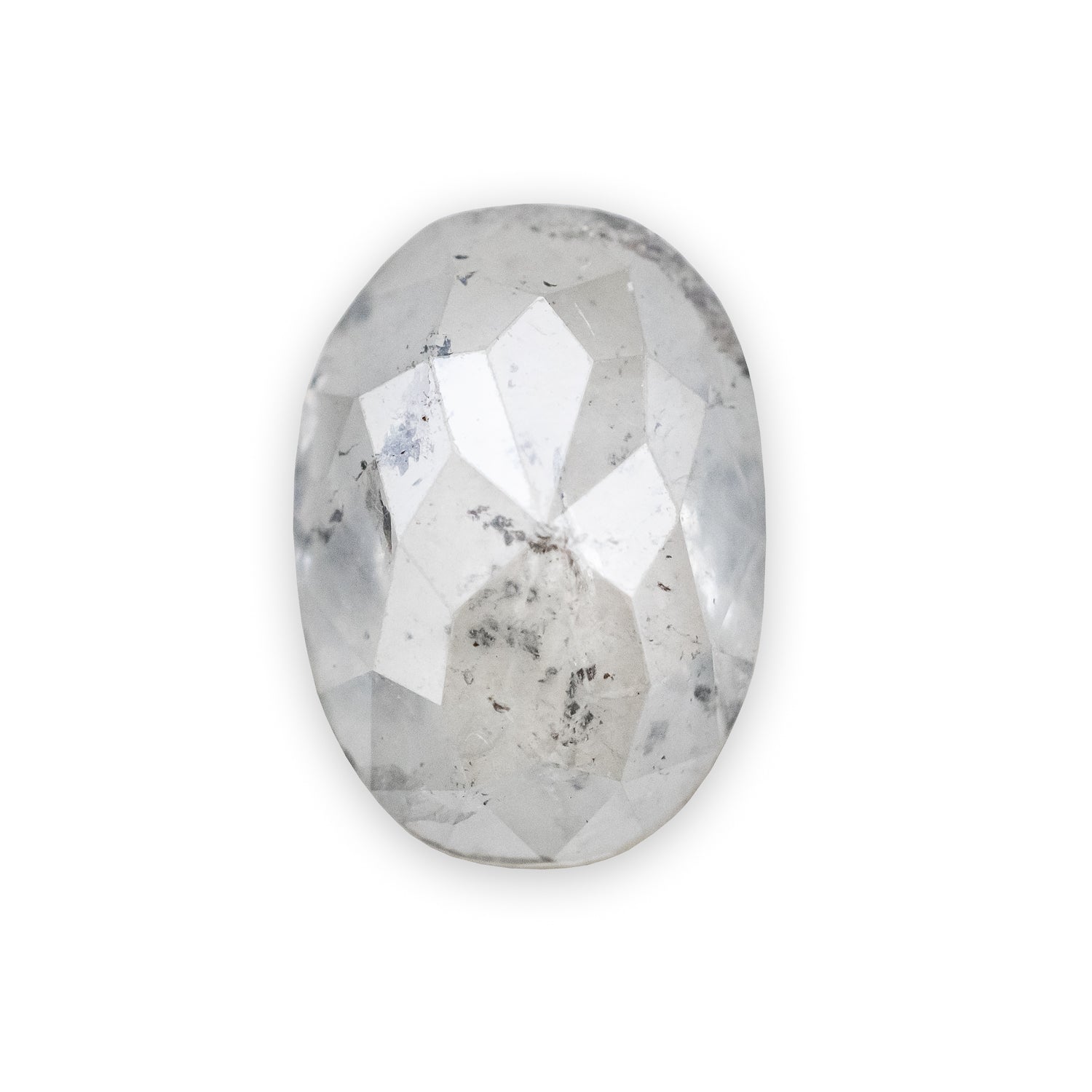 1.52ct 9.28x6.62x2.73mm OVAL ROSECUT SALT & PEPPER DIAMOND