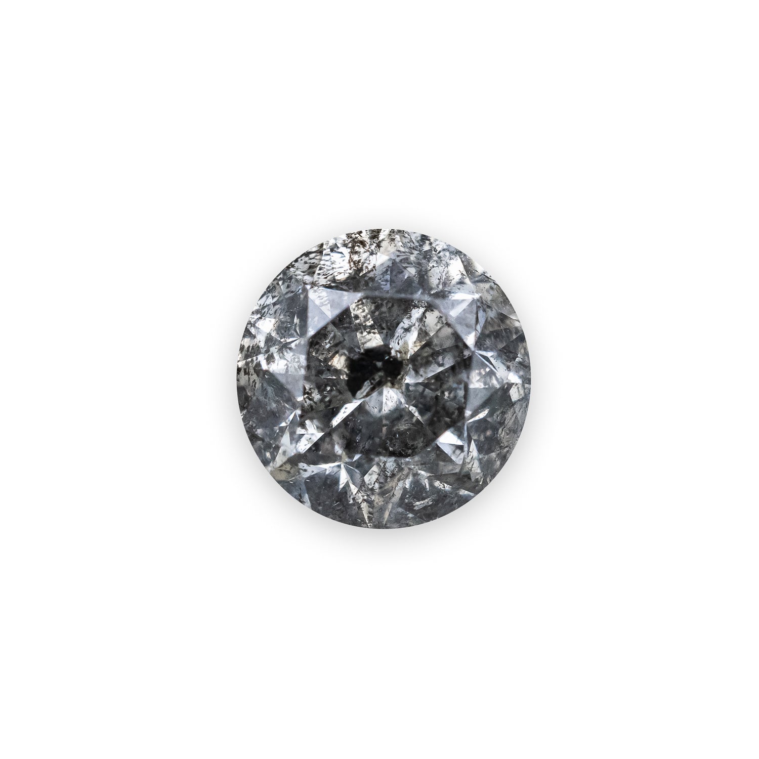 1.5ct 6.88x4.78x4.68mm ROUND BRILLIANT CUT SALT & PEPPER DIAMOND-Staghead Designs