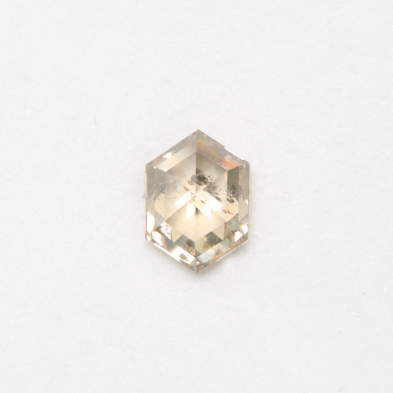 1.78ct 9.16x6.52mm HEXAGON DOUBLE CUT CHAMPAGNE SALT & PEPPER DIAMOND-1