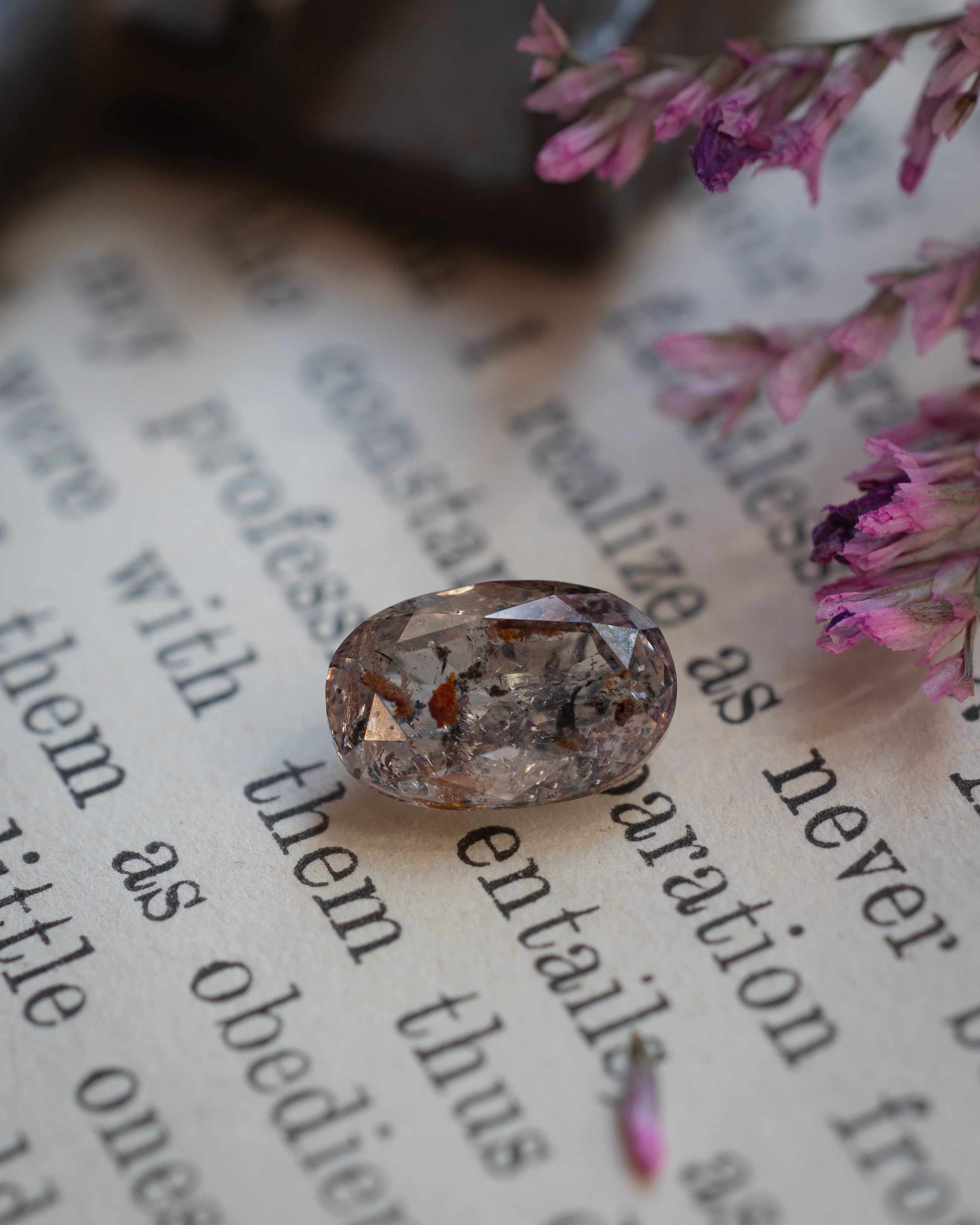 2.2ct 9.18x6.02x4.30mm Oval Cut Grey Salt & Pepper Diamond-Staghead Designs