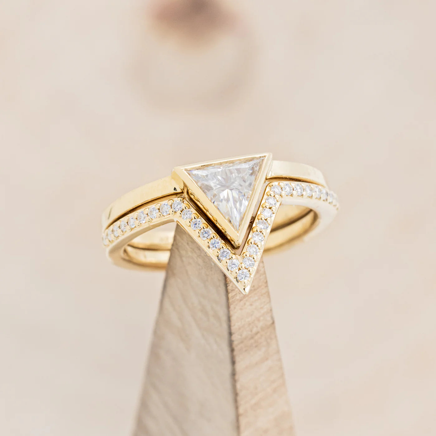 "JENNY FROM THE BLOCK" - TRIANGLE CUT ENGAGEMENT RING-Staghead Designs