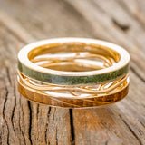 MEN'S "ARTEMIS" - TWO INLAY WEDDING RING FEATURING A 14K GOLD BAND-Staghead Designs