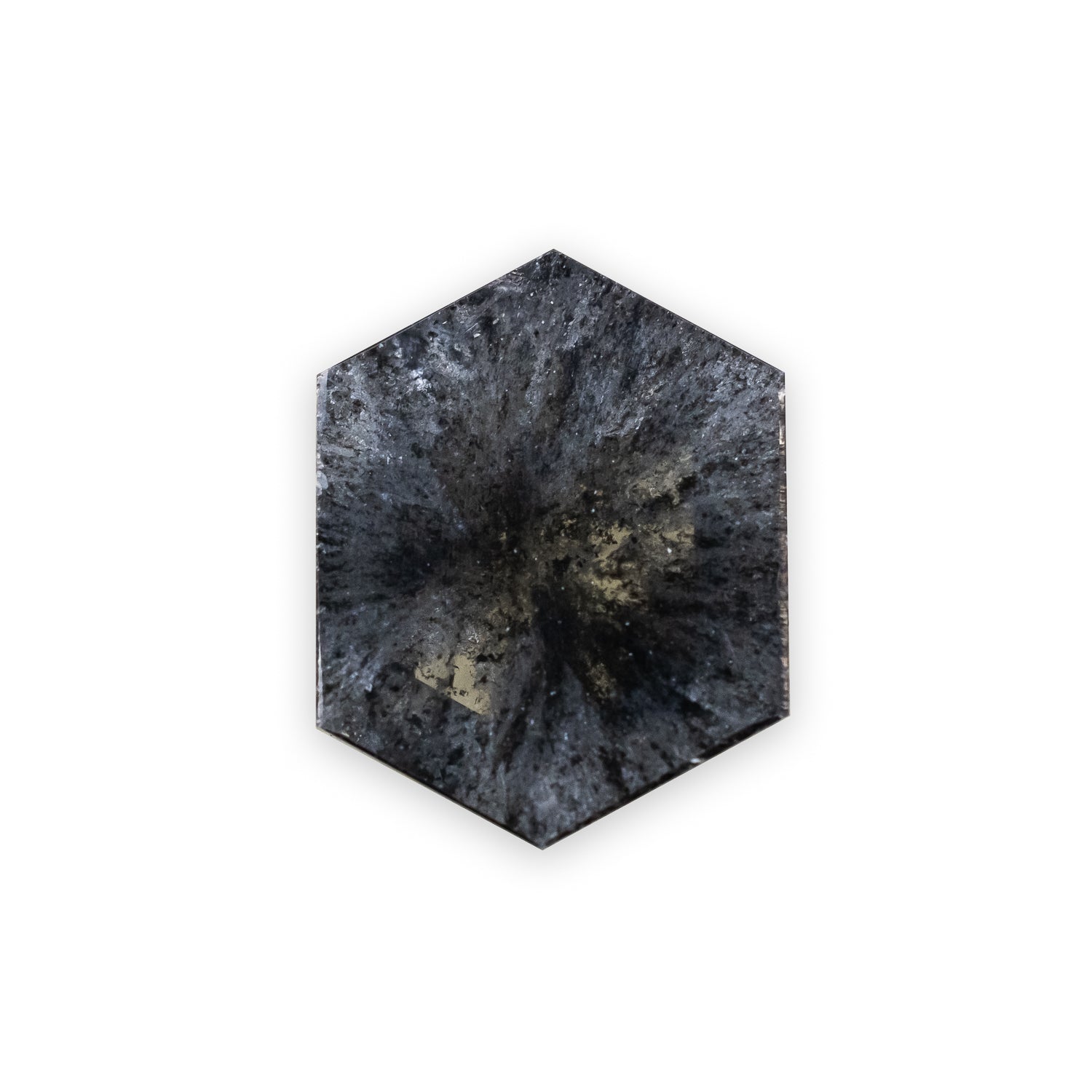 1.9ct 9.07x7.10x3.27mm HEXAGON ROSECUT SALT & PEPPER DIAMOND-Staghead Designs