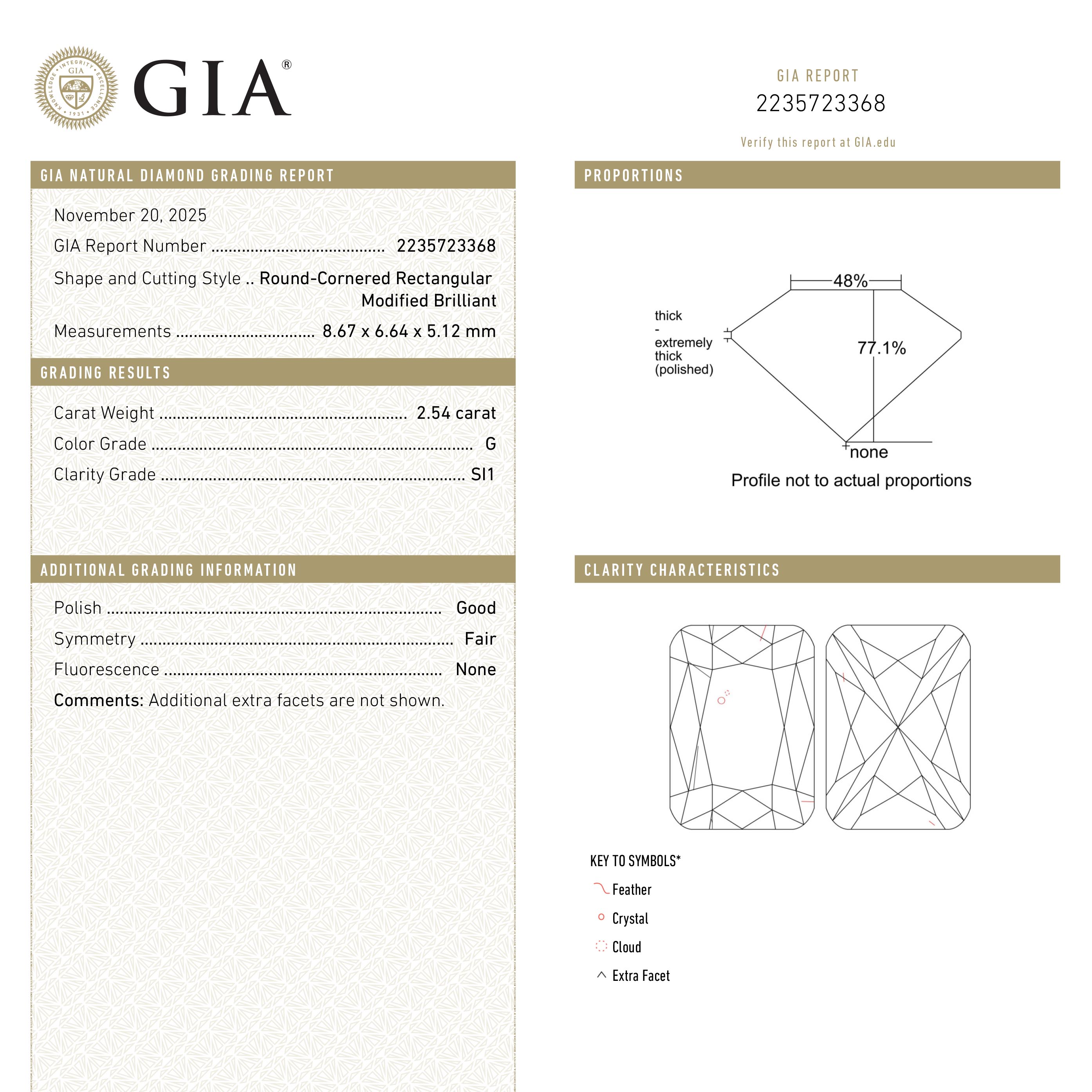 2.54ct 8.67x6.64x5.12mm GIA SI1 G Cushion Brilliant 27380-01-Staghead Designs