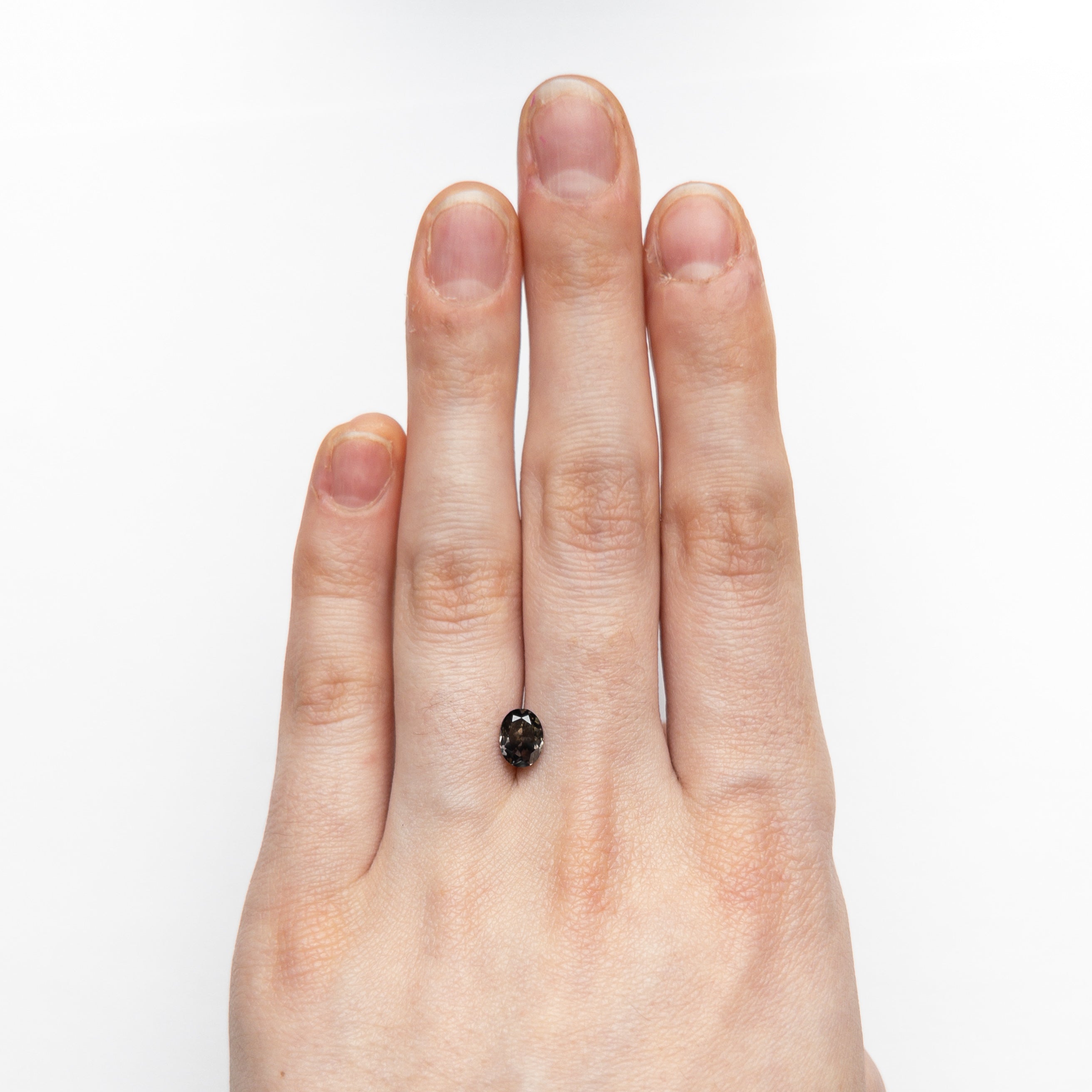 0.77ct 6.75x5.10x2.78mm SI1 Fancy Dark Grey Oval Brilliant 22713-01-Staghead Designs