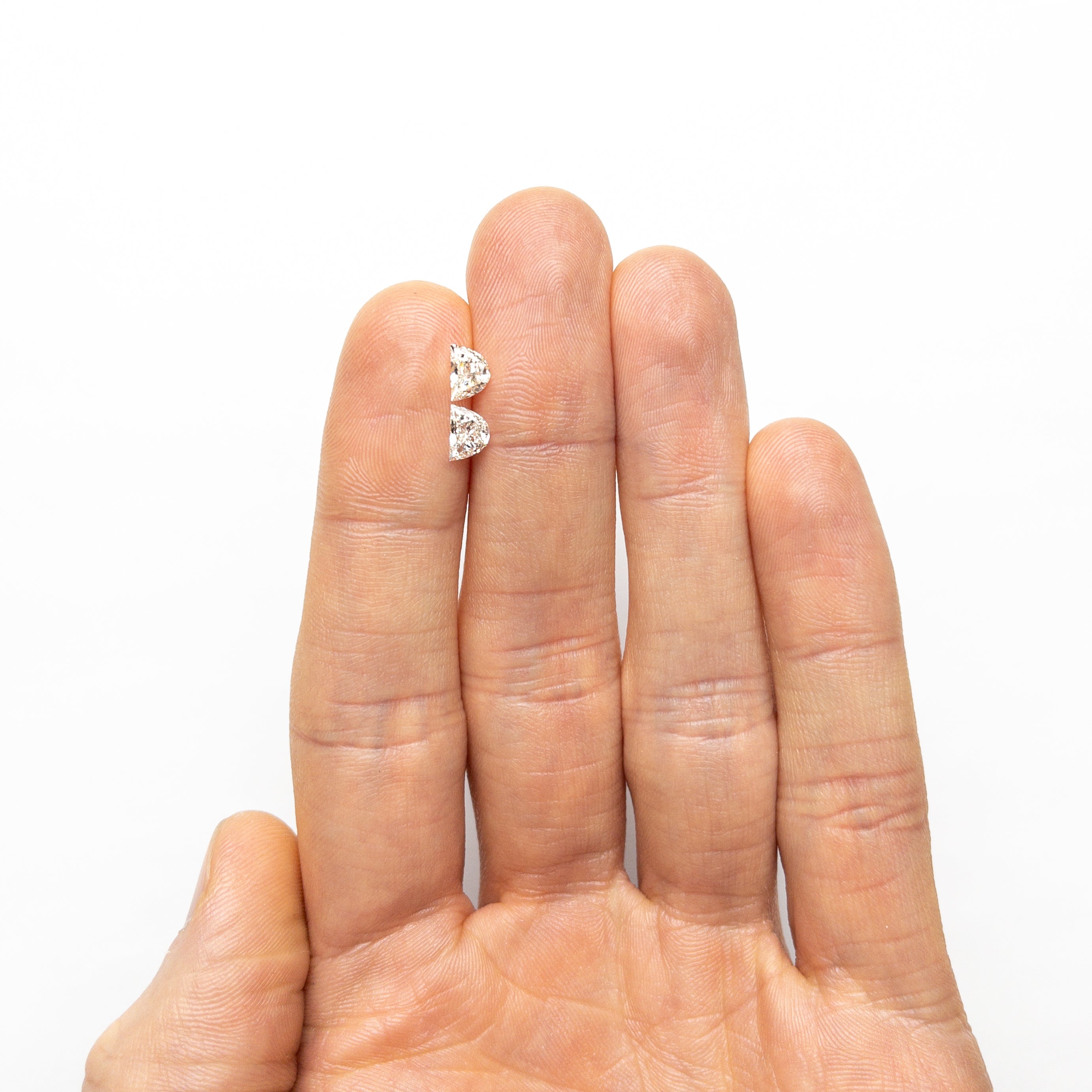 0.81cttw 2pc 6.12x4.22x2.18mm 6.16x4.26x2.15mm VVS H-I Half Moon Brilliant Matching Pair 25521-01-Staghead Designs