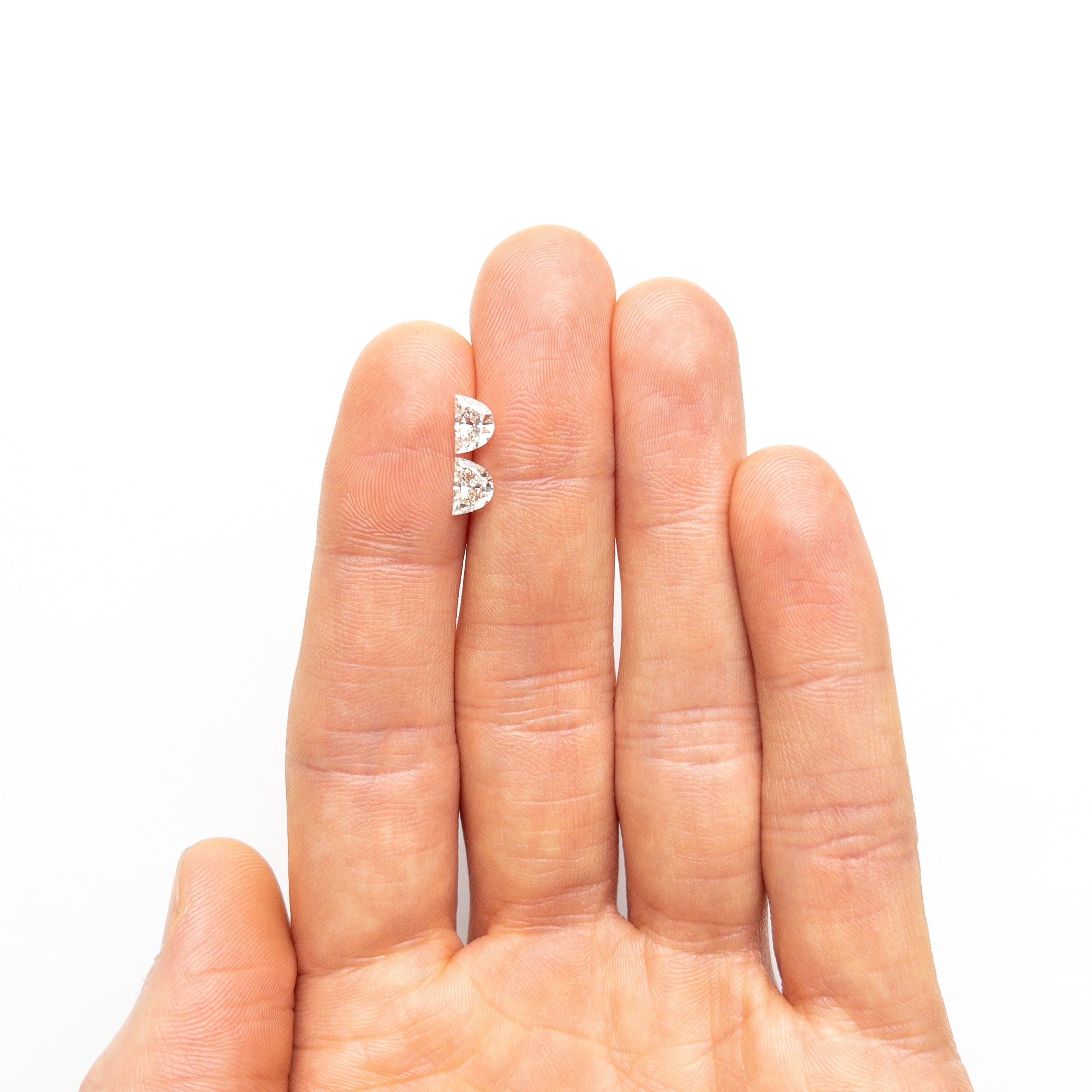 1.04cttw 2pc 6.42x4.35x2.86mm 6.45x4.39x2.64mm VVS I-J Half Moon Brilliant Matching Pair 25534-01-Staghead Designs