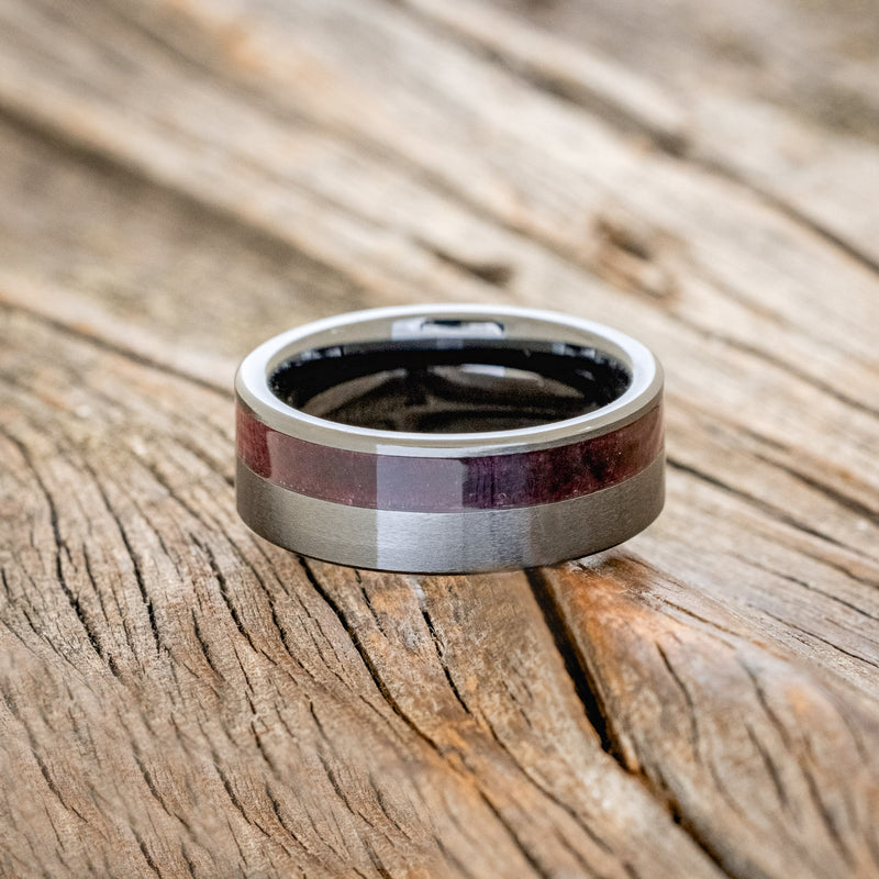 "CASTOR" PURPLEHEART WOOD WEDDING RING Staghead Designs