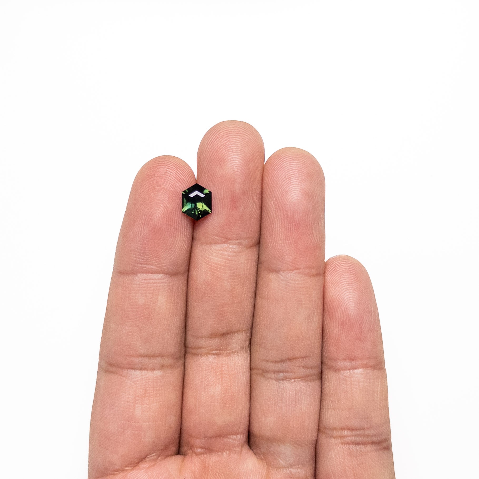 1.51ct 8.20x6.58x3.95mm Hexagon Step Cut Sapphire 26344-02-Staghead Designs