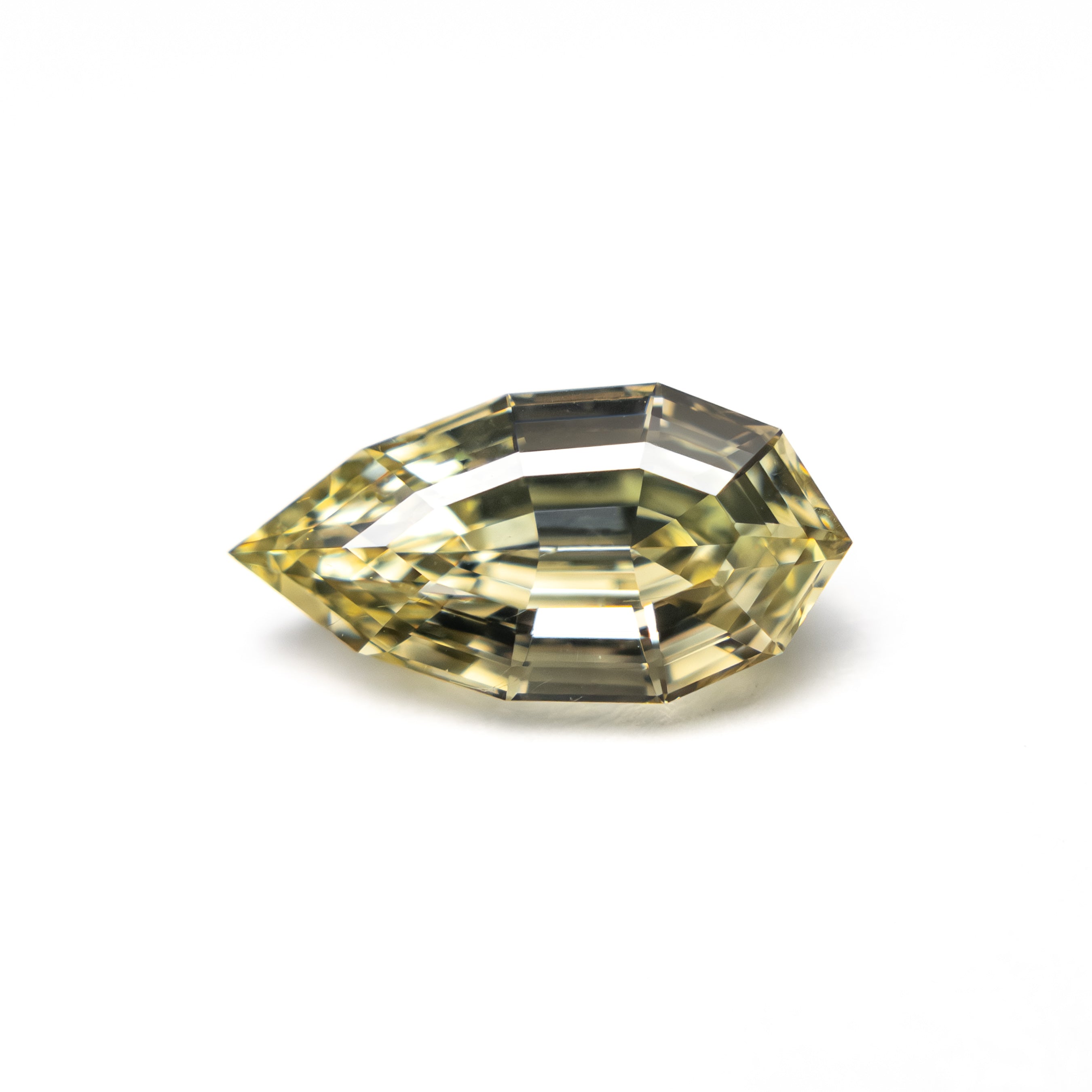 1.16ct 9.60x4.91x3.19mm VVS2 Greenish Yellow Geo Pear Step Cut 27905-10