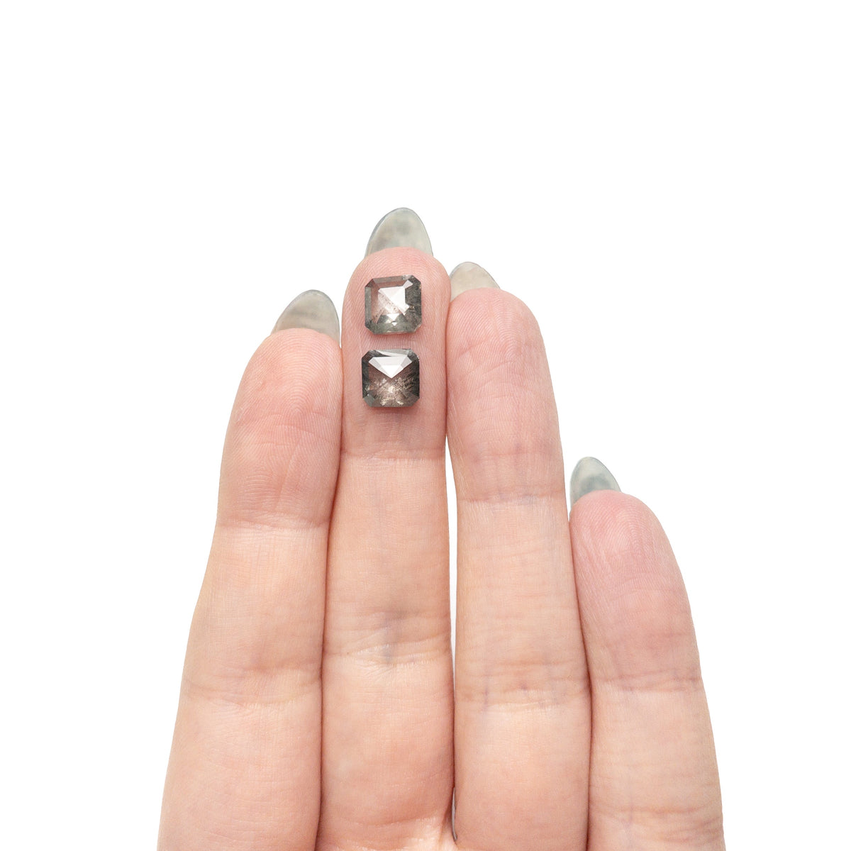 3.10cttw 7.25x7.27x2.85mm Cut Corner Square Rosecut Matching Pair 28343-01-Staghead Designs