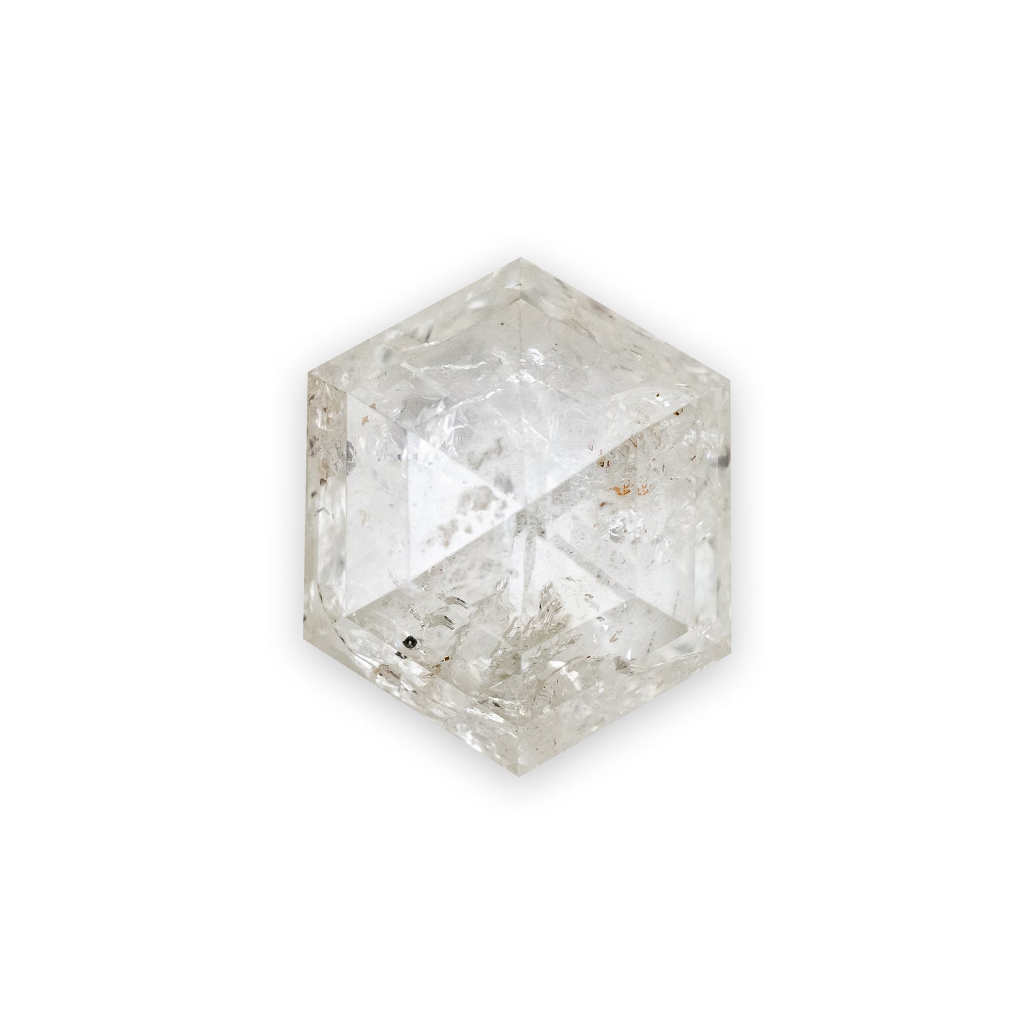 2.29ct 10.06x8.27x3.15mm Icy Hexagon Double Cut Salt & Pepper Diamond