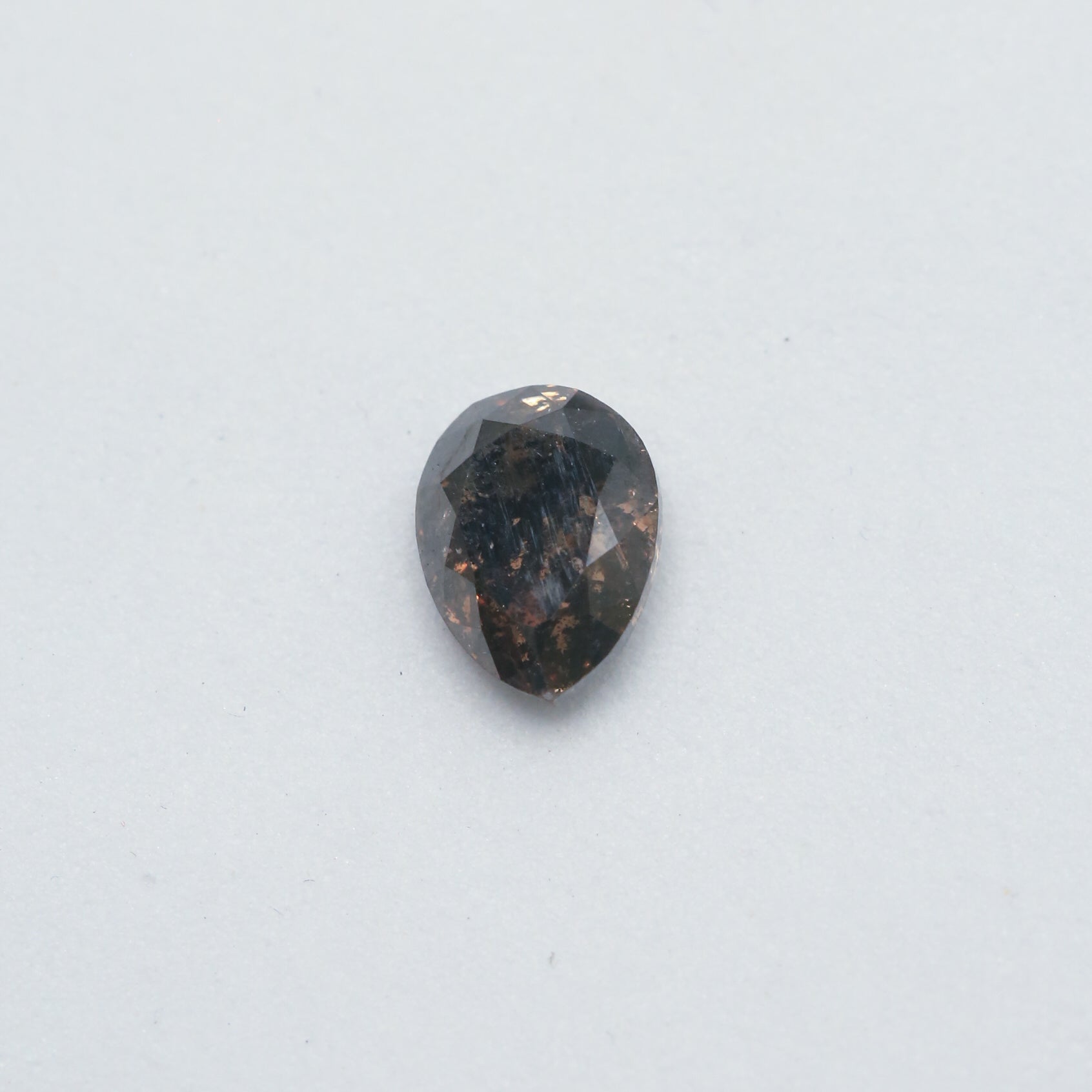 3.21ct 10.36x7.71x5.04mm PEAR DOUBLE CUT SALT & PEPPER DIAMOND-1