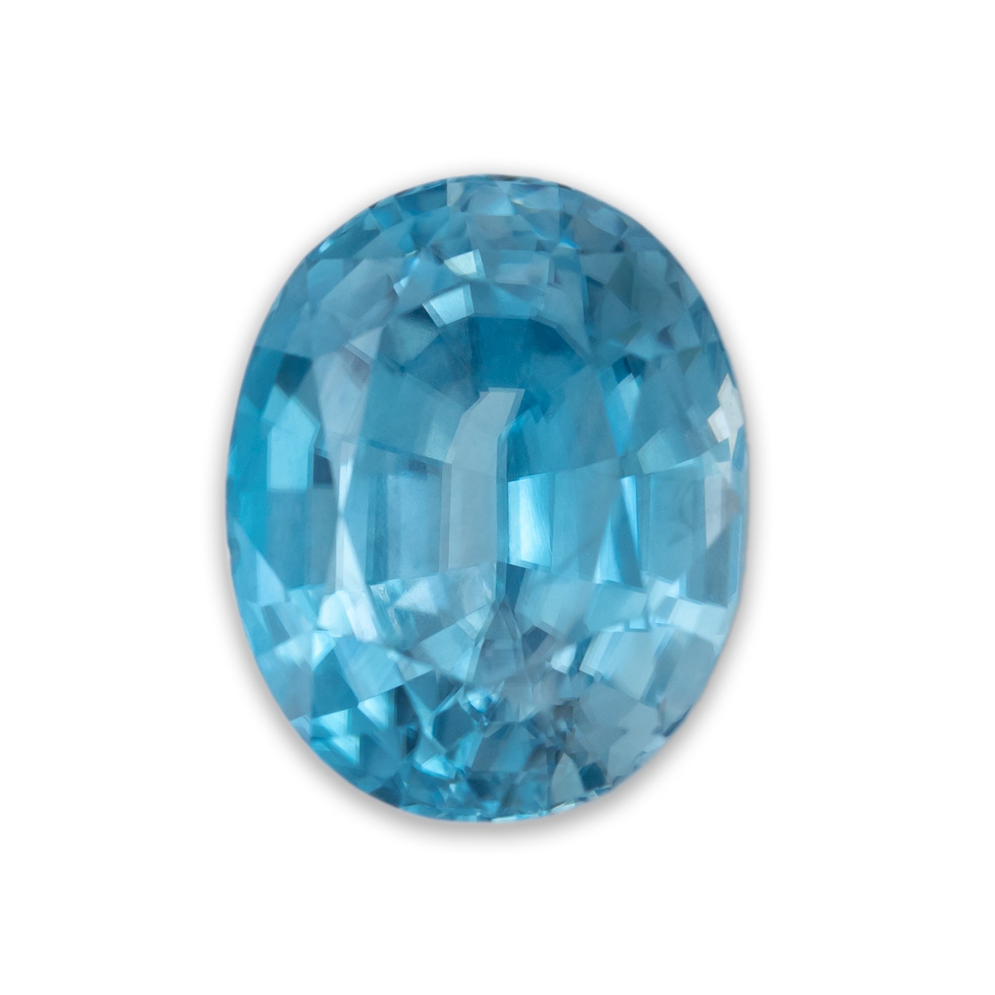 Blue zircon on a white background