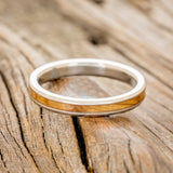 "EZRA" - MATCHING SET OF WHISKEY BARREL & MOSS WEDDING BANDS-5