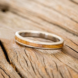 "EZRA" - MATCHING SET OF WHISKEY BARREL & MOSS WEDDING BANDS-6