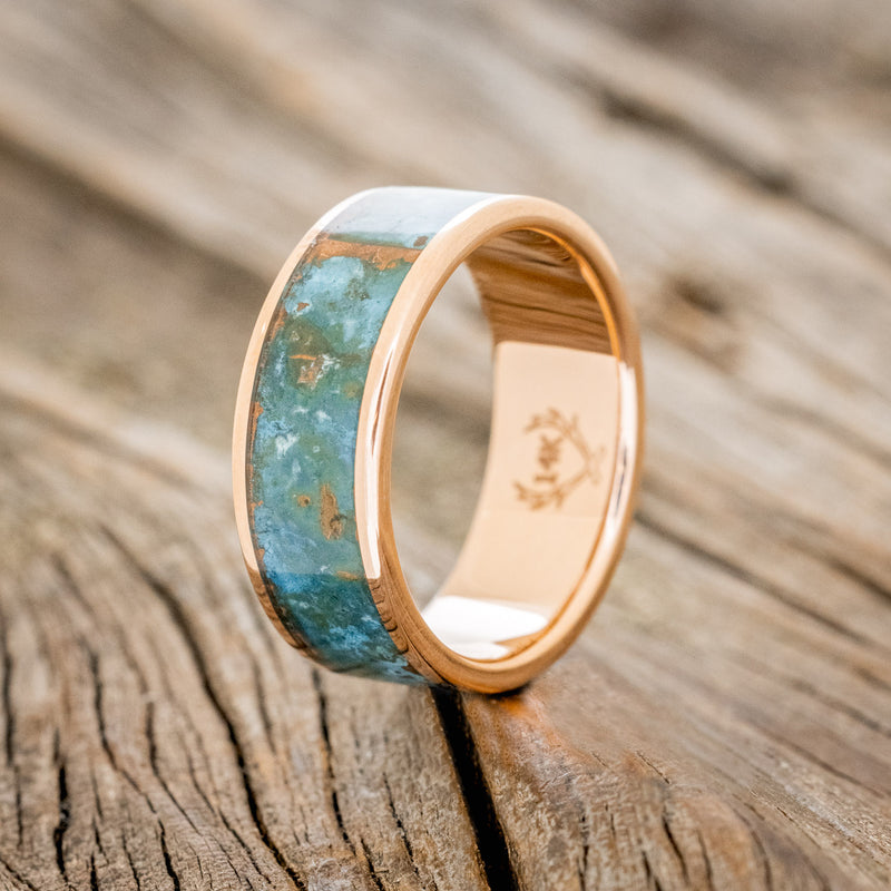 "RAINIER" - SINGLE CHANNEL INLAY WEDDING BAND-Staghead Designs