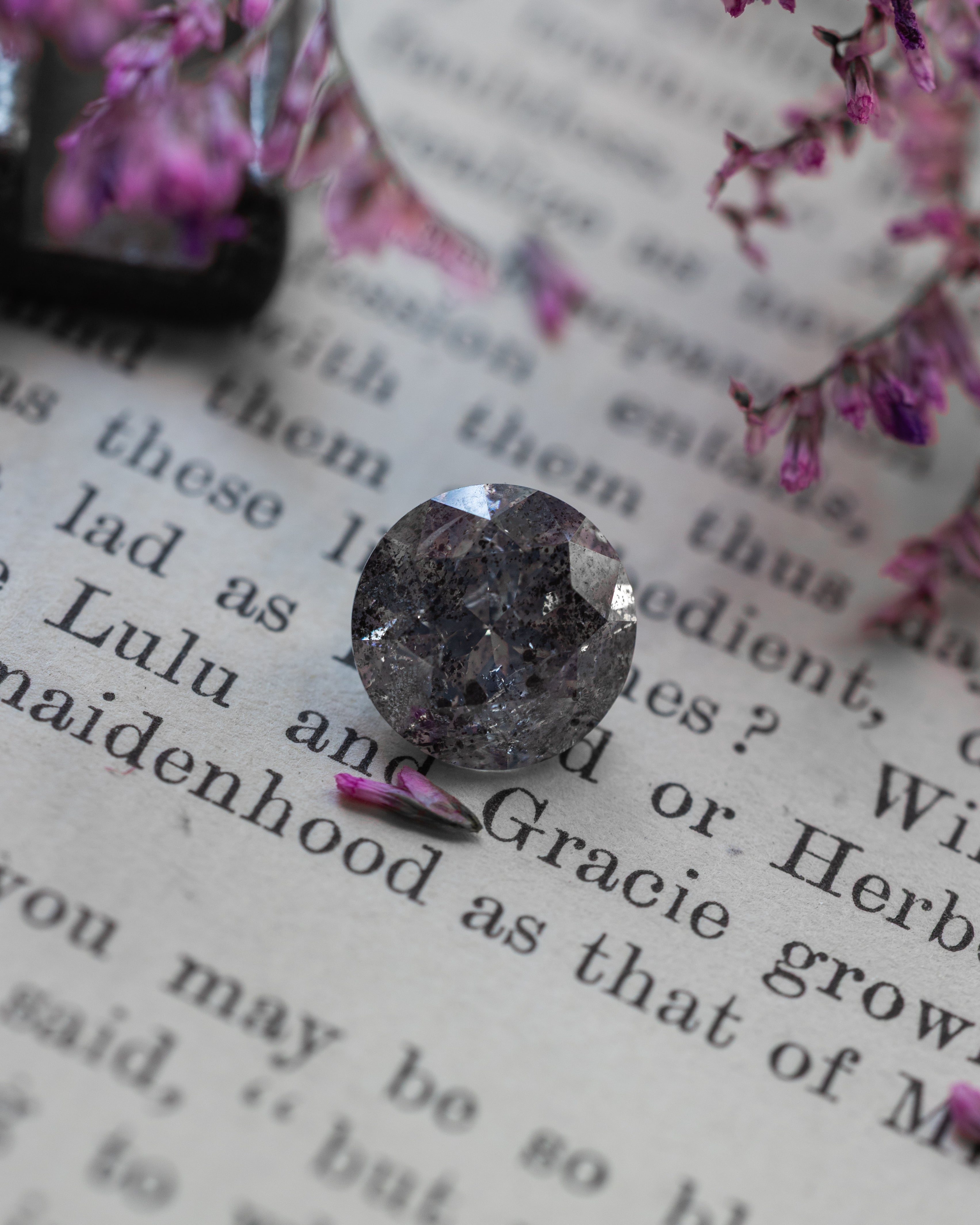 4ct 10x10x6.55mm Round Cut Grey Salt & Pepper Diamond