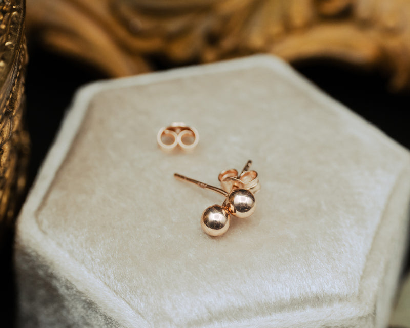 14K GOLD BALL STUD EARRINGS-11