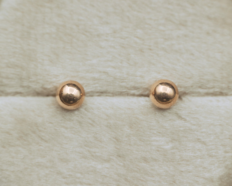 14K GOLD BALL STUD EARRINGS-10