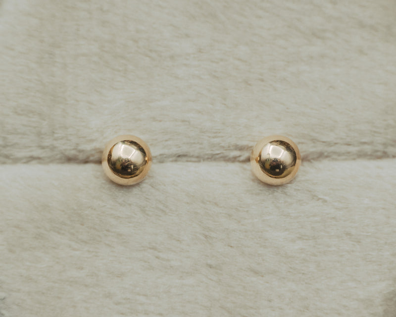 14K GOLD BALL STUD EARRINGS-8