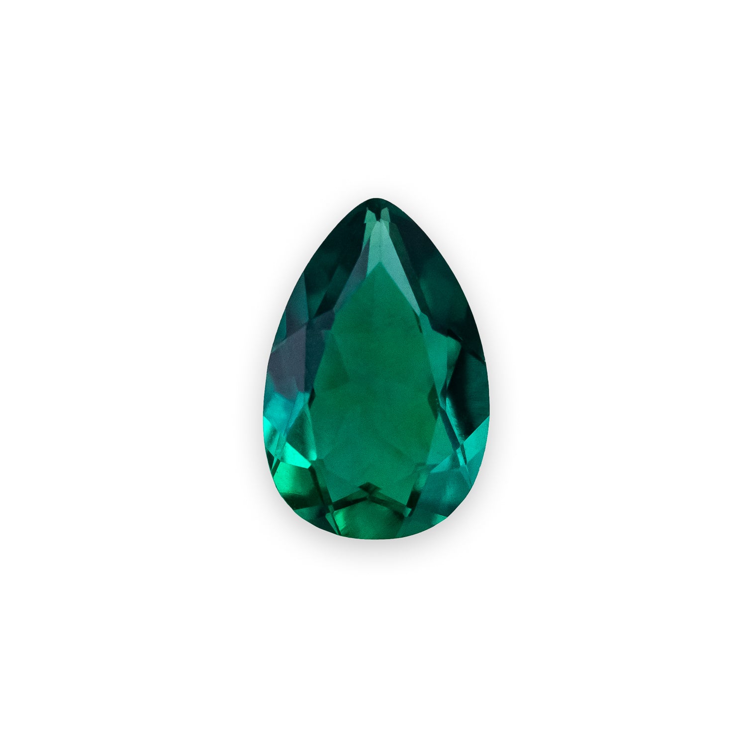 Pear Cut Dark Lab-Grown Emerald