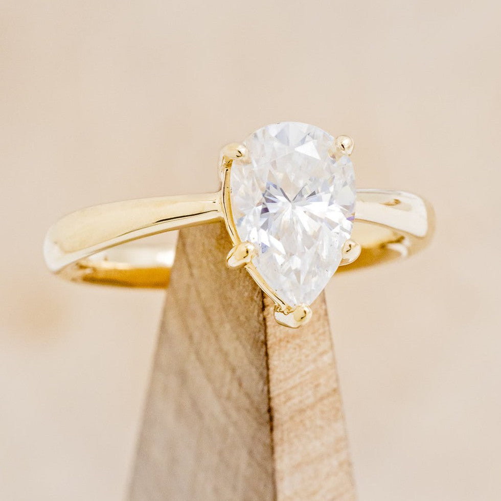 5 PRONG PEAR-SHAPED MOISSANITE SOLITAIRE ENGAGEMENT RING-1