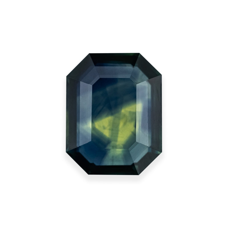 1.76ct 7.7x6.1x2.7mm RECTANGLE CUT-CORNER STEP CUT TEAL MONTANA SAPPHIRE-Staghead Designs