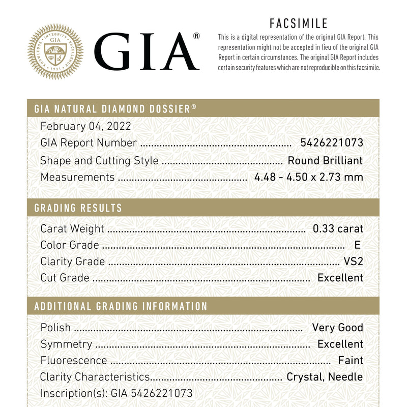 0.33ct 4.48x4.50x2.73mm GIA VS2 E Round Brilliant 🇨🇦 21373-01-Staghead Designs