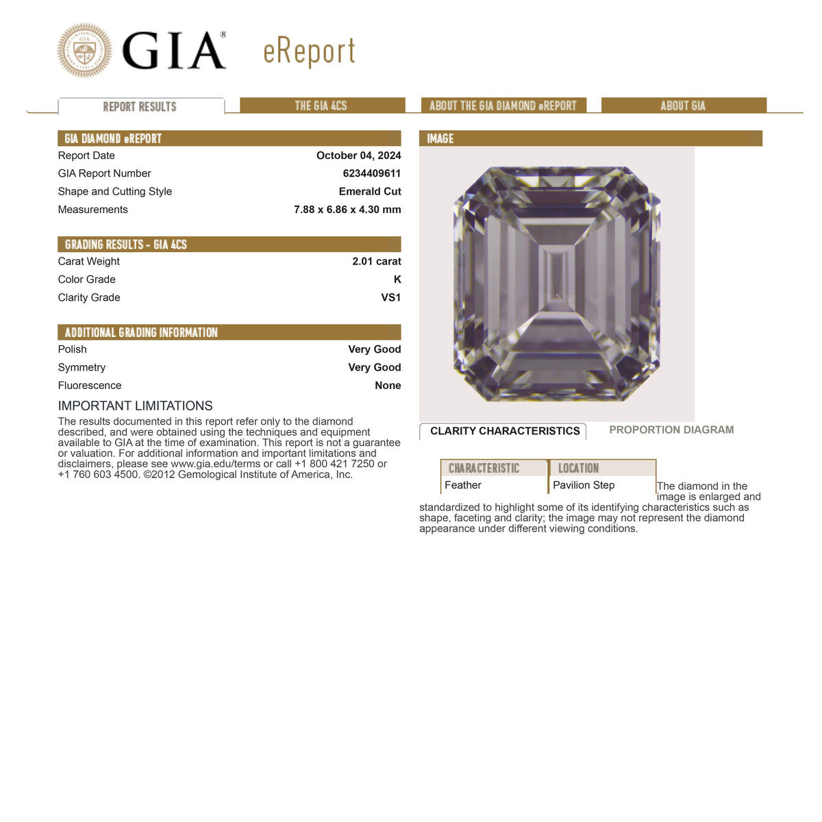 2.01ct 7.88x6.86x4.30mm GIA VS2 K Cut Corner Rectangle Step Cut 28036-01-Staghead Designs