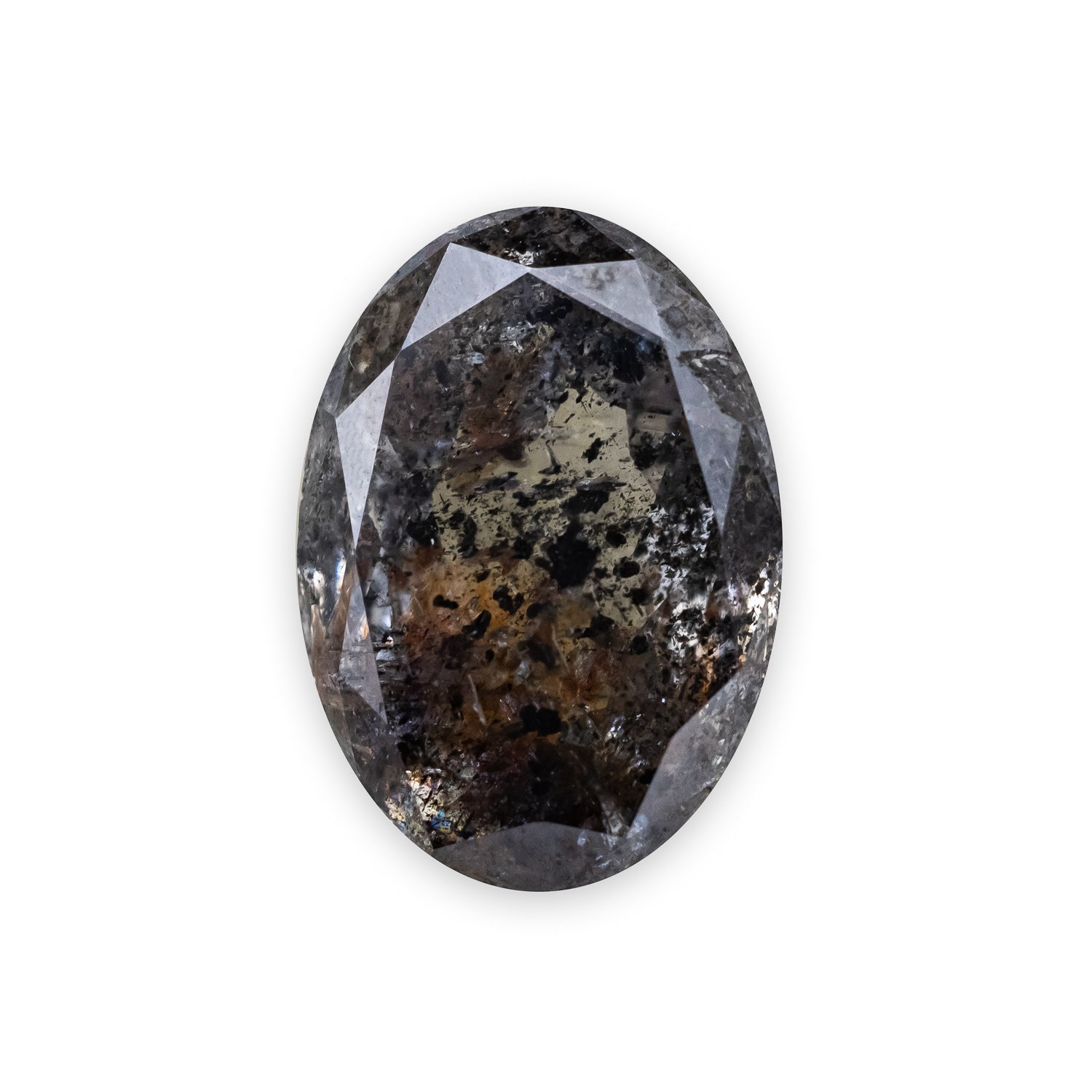 6ct 13.6x9.53x4.90mm OVAL DOUBLE CUT SALT & PEPPER DIAMOND-Staghead Designs