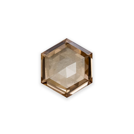 1.23ct 9.21x8.01x1.93mm CHAMPAGNE HEXAGON ROSECUT LAB GROWN