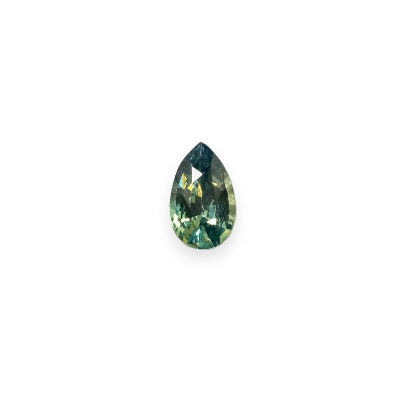 0.86ct 7.51x4.69x3.26mm PEAR GREEN MADAGASCAR SAPPHIRE-1