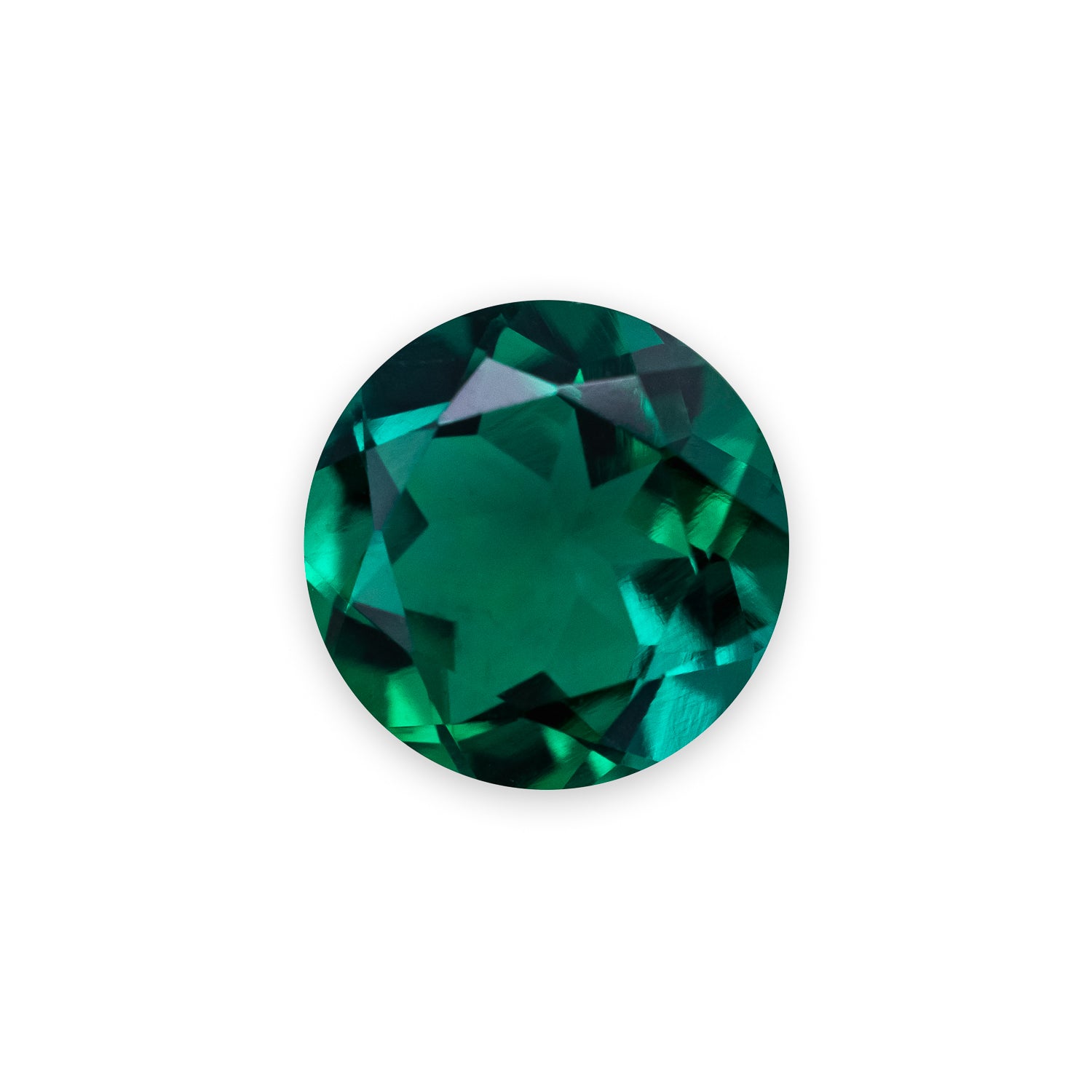 Round Cut Dark Lab-Grown Emerald